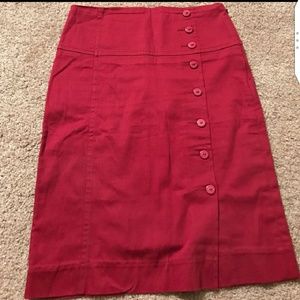 Anthropologie Elevenses Red Skirt